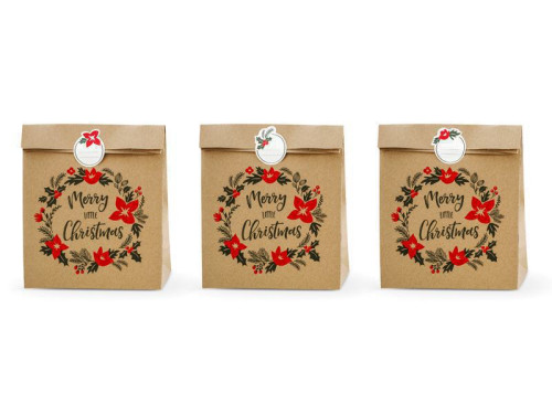 Taška darčeková papierová "Merry Little Christmas" 3 ks 27 x 11 x 5 cm
