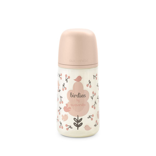 Dojčenská fľaša 270 ml fyziologická M Birdies Suavinex