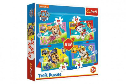 Puzzle 4v1 Šteňatá v behu Tlapková patrola / Paw Patrol 28,5 x20, 5cm v krabici 28x28x6cm