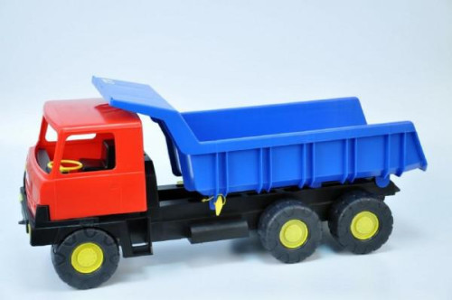 Auto nákladná korba modrá kabína červená plast 75cm