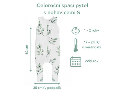 Celoročný spací vak s nohavicami Vintage Animals Sleepee Almond/Cream
