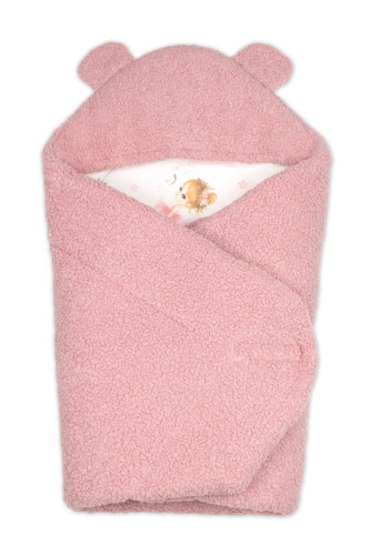 Baránková zavinovačka s kapucňou bavlna/baránok Teddy