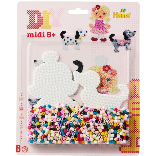 Korálkový set Psík a dievčatko MIDI Hama