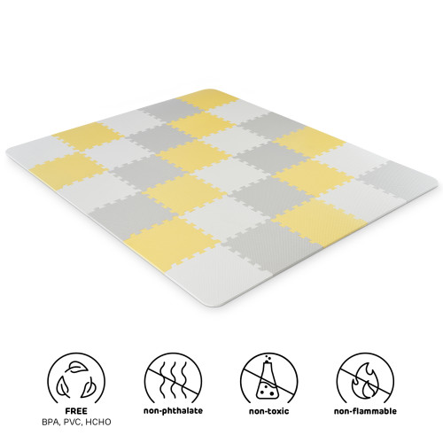 Podložka penové puzzle Luno 150x180 cm Yellow 30 ks Kinderkraft 2020