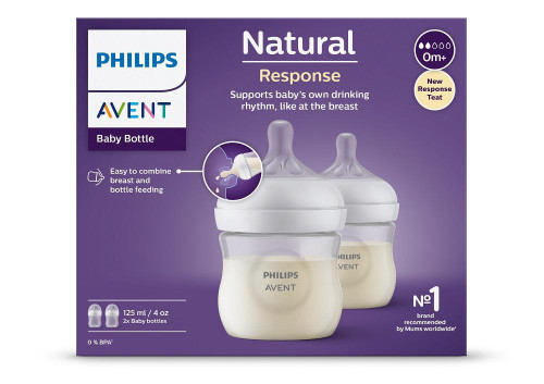 Fľaša Natural Philips Avent Response 125 ml 0 m+ 2 ks