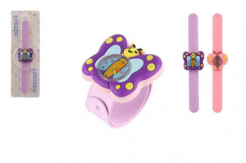 Hodinky detské samonavíjací motýľ silikón 22 cm