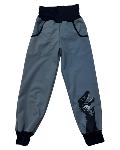 Šedé softshell nohavice s lemom T-rex RDX