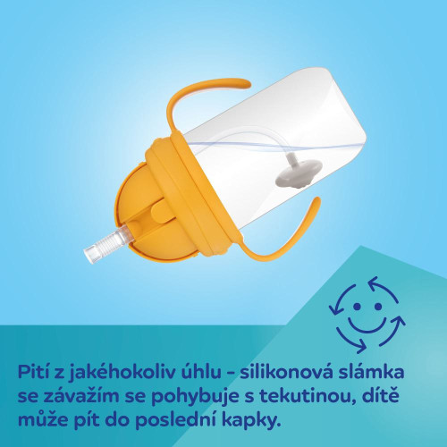 Hrnček nevylievací so slamkou a závažím BabiesBoo 270 ml Gepard Canpol babies