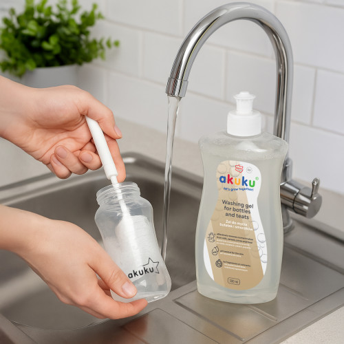 Umývací gél na fľaše a cumlíky 500 ml Akuku