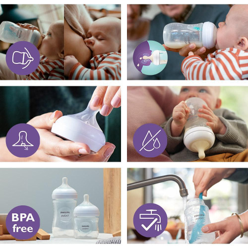 Fľaša Natural Philips Avent Response s ventilom AirFree 125 ml, 0 m+, 2 ks