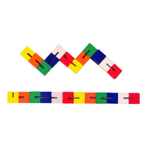 Drevený hlavolam farebný had 1 ks Bigjigs Toys