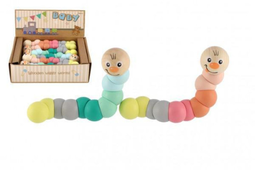 Červ/húsenica kĺbový drevo 16 cm