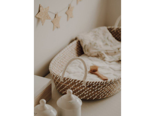 Prebaľovací košík pre bábätko Smart Basket natural + podložka Ahojbaby
