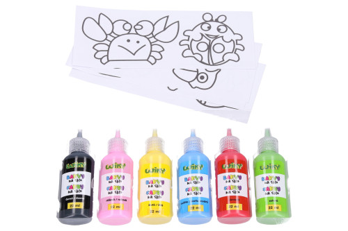 Farby na sklo glitter 5+1 22 ml