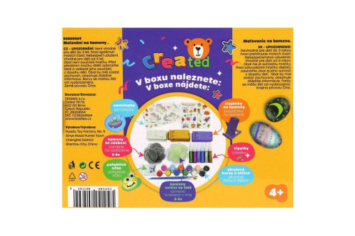 Maľovanie na kamene/kamienky svietiace v tme s farbami a štetcami Created