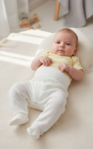 Polodupačky vzor obdĺžniky biela Baby Service