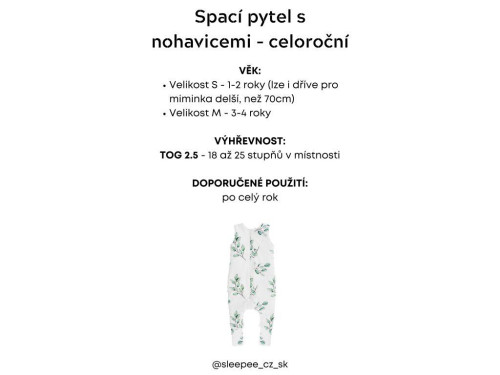 Celoročný spací vak s nohavicami Sleepee Bloom/Čierne bodky