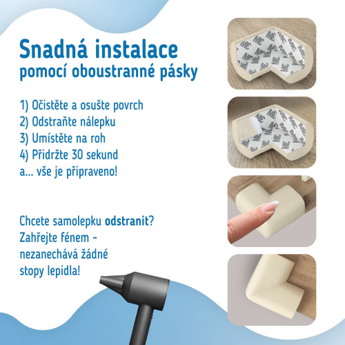 Ochrana rohov a hrán penová sada 4 ks Sipo