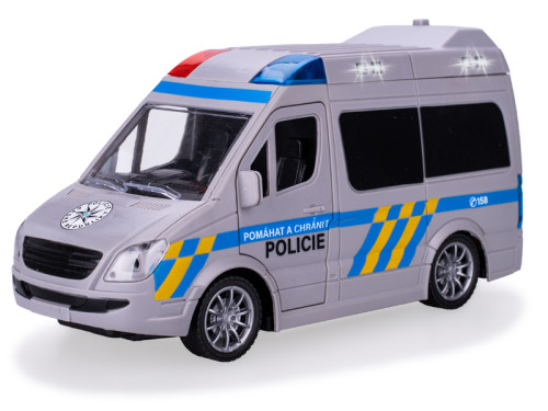 Auto polícia CZ 21,5 cm 1:20 na zotrvačník na batérie so svetlom a zvukom
