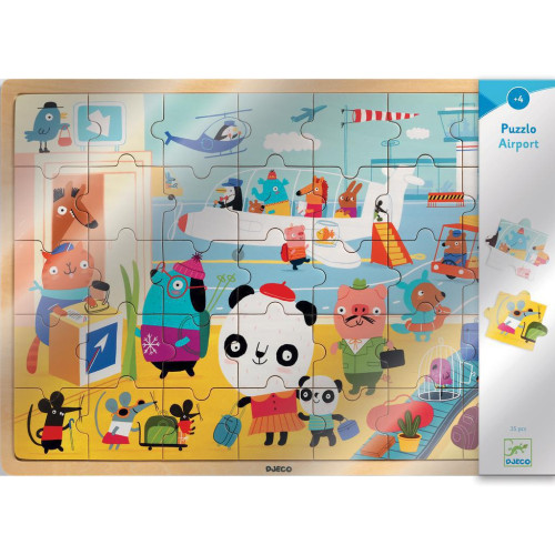 Djeco Drevené puzzle Letisko