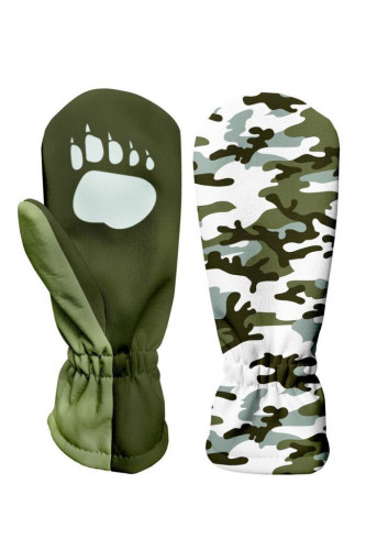 Detské softshellové rukavice Maskáč khaki Wamu