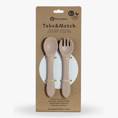 Príbor silikónový Take & Match 6 m+ Petite & Mars