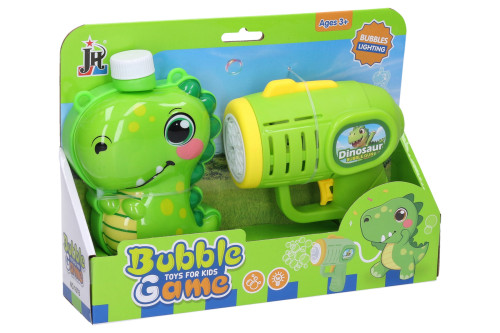 Bublifuk pištoľ s externou nádržkou dinosaurus 280 ml