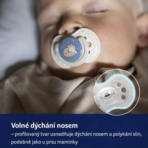 Cumlík svietiaci silikónový dynamický Night & Day 0 - 6 m, 2 ks Lovi