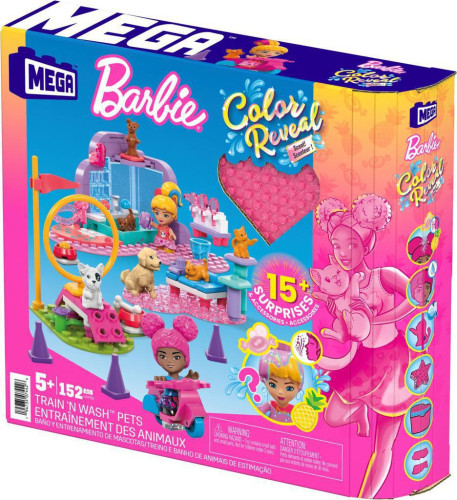 Mega construx Barbie color reveal trénuj a staraj sa o miláčikov