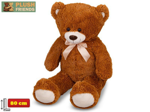 Plyšový medveď 80 cm s mašľou 0 m+ Plush Friends