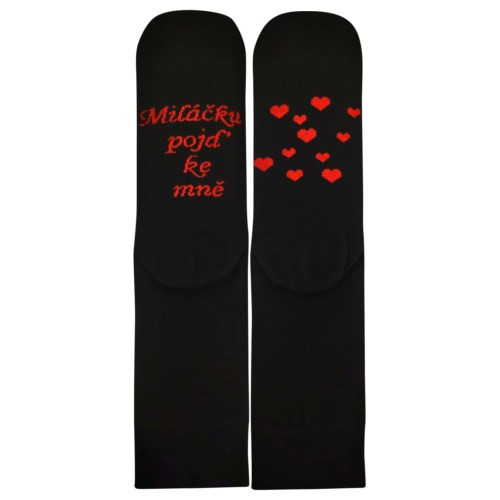 Ponožky pre zamilovaných Darling čierne so srdiečkami design 2 (3 páry)