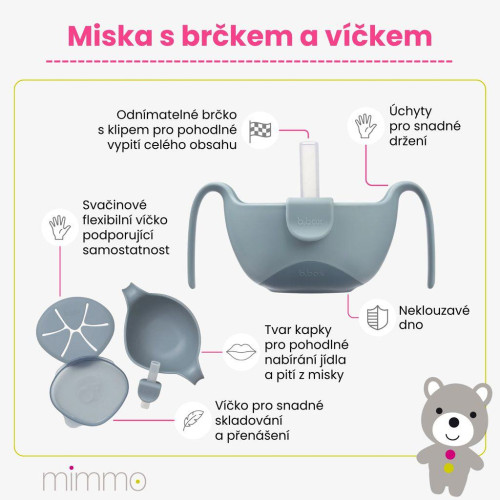 Miska so slamkou a viečkom 3v1 B.box