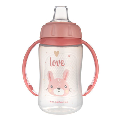 Hrnček tréningový Cute Animals so silikónovým náustkom 320 ml Canpol babies