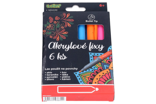 Akrylové fixky 6 ks