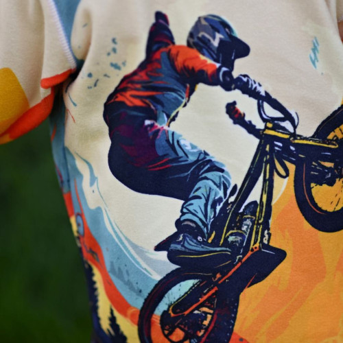 Fleecová mikina detská Mountain bike Wamu