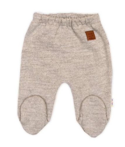 Pletená sada pre bábätko s jemným prúžkom 3dielna lux béžová - biela Baby Nellys