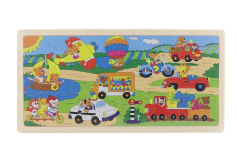 Drevené puzzle doprava 96 dielikov