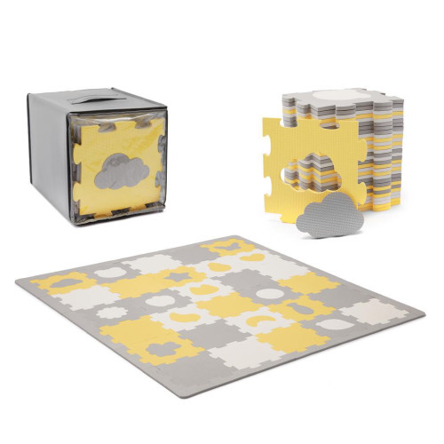 Podložka penová puzzle Luno Shapes KINDERKRAFT SELECT 185 x 165 cm Yellow, 30 ks, Premium