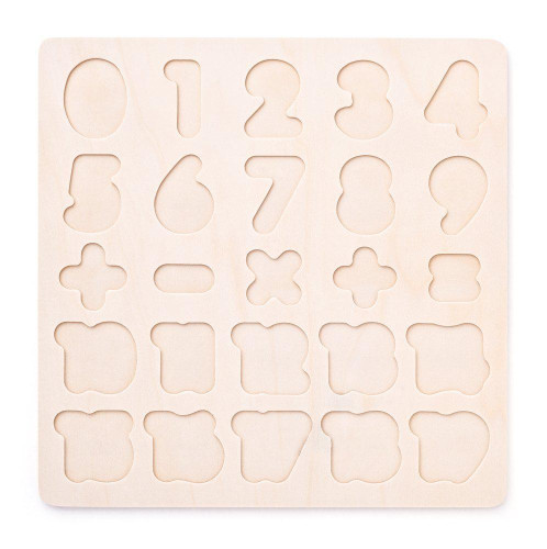 Puzzle - číslice na doske Woody