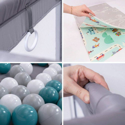Ohrádka Playpark Grey s matracom BabyGo