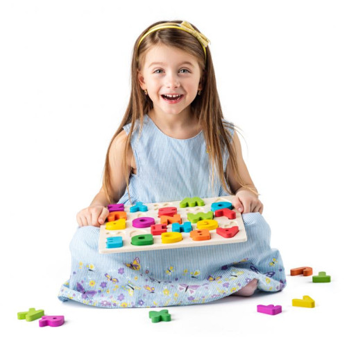 Puzzle ABC- písmená na doske