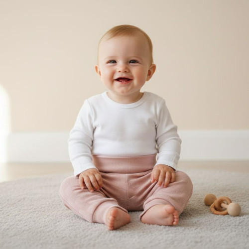 Dojčenské nohavice - buggy ružové obdĺžniky Baby service
