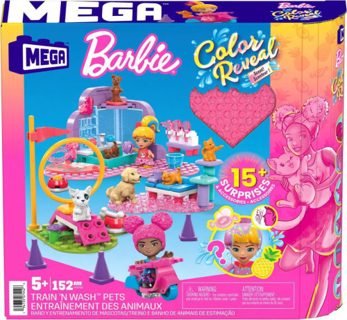 Mega construx Barbie color reveal trénuj a staraj sa o miláčikov