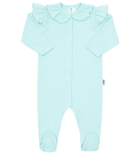 Dojčenský bavlnený overal New Baby Stripes ľadovo modrá