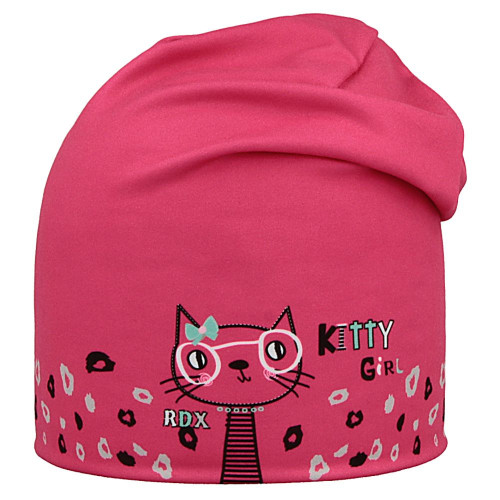 Funkčná čiapka dlhá obojstranná Kitty/Srdce ružová RDX