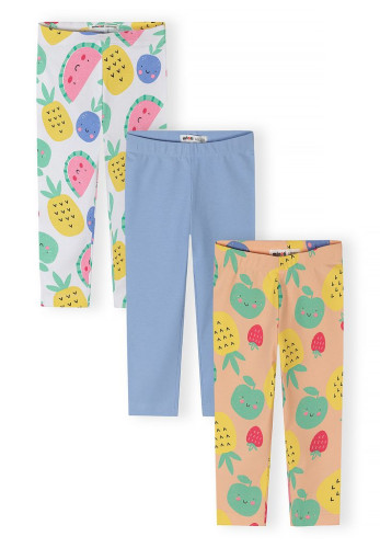 Dievčenské capri legíny Ovocie 3pack Minoti