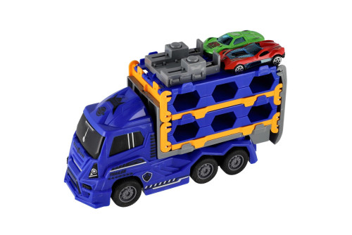 Auto kamión prepravník + auto 2 ks 22 cm na zotrvačník