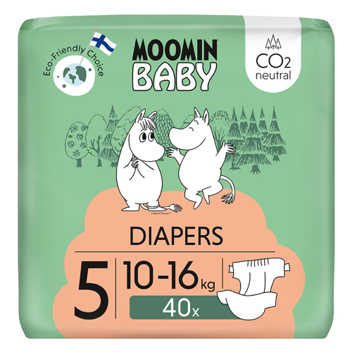 Jednorazové eko plienky 5 Maxi 10–16 kg (40 ks) Moomin Baby