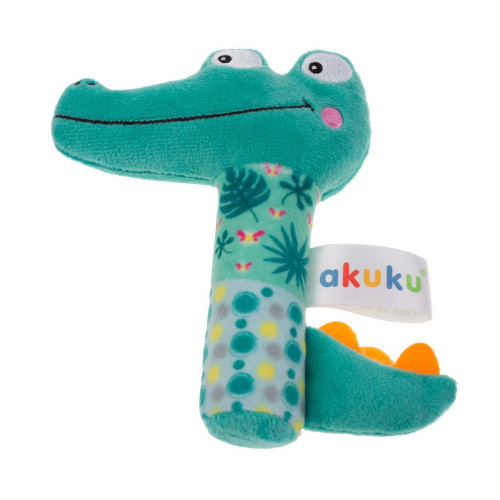 Plyšová hračka s pískatkom - Krokodíl, zelená Akuku