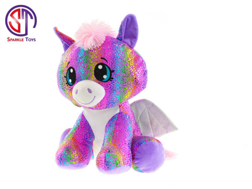 Pegas Star Sparkle plyšový farebný 24cm sediaci